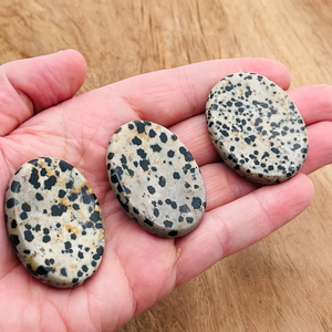 Piedras de preocupación de jaspe dálmata | Piedras de bolsillo de cristal natural para curar y aliviar el estrés | Suministro metafísico al por mayor - Product Image 2