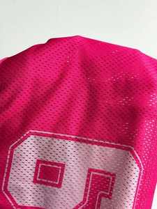 Hot pink soccer jersey with custom colors details and sublimated team printing - Product Image 6