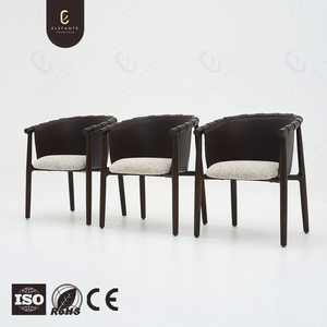 Silla de comedor de alta calidad personalizada OEM, muebles elegantes de lujo para el hogar, sillas de comedor modernas europeas de cuero de microfibra negro de lujo - Product Image 3