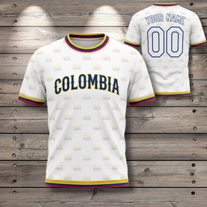 Maglia da Calcio Unisex Colombia WC 2023 con Motivo Bandiera, Top per Tifosi, Regalo per il Giorno della Partita, Diverse Taglie - Product Image 1