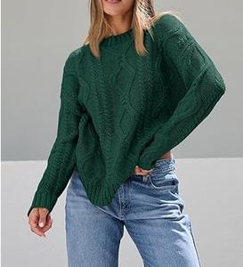 Top venta de gran tamaño suelto mujeres prendas de vestir exteriores transpirable gota hombro tejido sudadera suéteres Casual invierno desgaste suéter de punto - Product Image 3