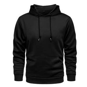 Sweat à capuche confortable en coton avec manches rayées pour homme, nouvelle collection 2023, couleur noire - Product Image 1