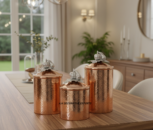 Recipiente de Almacenamiento de Alimentos de Acero Inoxidable, Decorativo, Martillado, Ecológico, Estilo Europeo, Hecho a Mano, con Acabado en Oro Rosa - Product Image 3