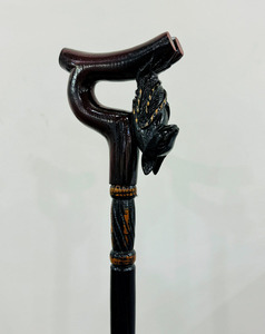 Canne en bois de 36 pouces faite à la main gothique Vampire Walking Stick Cool Brown and Black Design pour hommes et femmes - Product Image 5