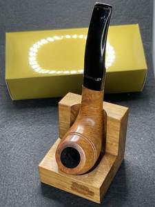 Classique Vintage En Bois Fumer Tabac Cigarette Pipe Réutilisable Durable Écologique Noir Bent Tige Filtre Noir Stand Noir - Product Image 4