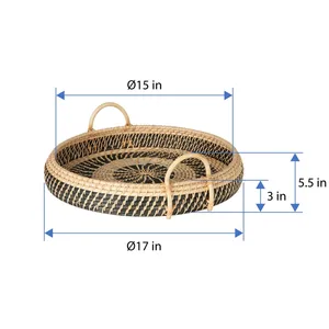 Unique Design Rattan Serving <b>Dish</b> Bowl Home Kitchen <b>Utensil</b> Food Bowl Ideal for Restaurant Kitchenware Accessories - Product Image 4
