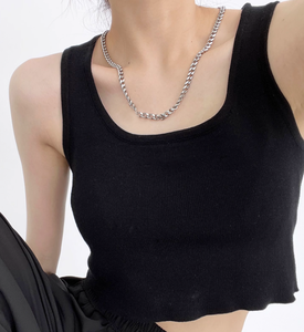 <b>Women's</b> Sporty Summer Design <b>Vest</b> Top & <b>Knitted</b> Bottom Coat Slim Short Outer Wear Hot Girl Style - Product Image 6