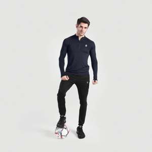 GAI เสื้อสปอร์ตคอกลมสีกรมท่าทรงปกติสำหรับฤดูใบไม้ผลิ - Product Image 4
