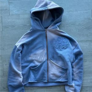 Survêtements délavés à l'acide OEM Survêtements délavés à l'acide épais Sweats à capuche et pantalons de survêtement unisexes Survêtement à broderie avec appliques de détresse pour hommes - Product Image 6