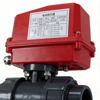 Vanne à boisseau sphérique motorisée DN32 40mm 220V AC en PVC, raccord union, filetage BSP, vanne de contrôle électrique à raccord collé