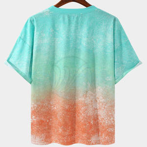 Camiseta de microfibra de algodón y poliéster para hombre, personalizada, de manga corta, cuello redondo, secado rápido, impresión sólida, diseño de sublimación, el estilo más popular - Product Image 2