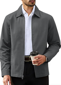Veste en coton pour homme, fermeture éclair intégrale, vestes de travail, col rabattu, 3 poches, nouvelle arrivée du Bangladesh, usine directe, vêtements d'extérieur - Product Image 6