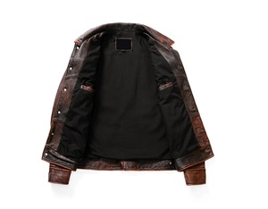 Men's Winter <b>Genuine</b> Sheep Leather Coated Jacket with Front Logo Waterproof & Windproof - Product Image 2