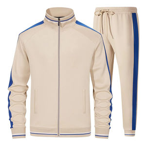 Chándal de invierno de alta calidad de algodón y forro polar con cremallera completa para hombre, ropa informal con logotipo personalizado, color azul Piel de talla grande - Product Image 1