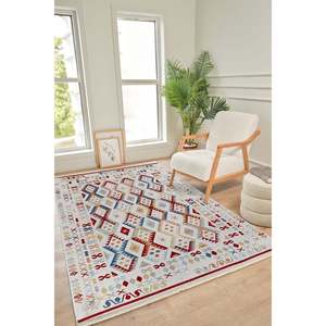 Tapis d'intérieur multicolore moderne Netline Home Depot CO001, 100 % polyester, anti-peluches, facile à nettoyer, durable pour la chambre à coucher - Product Image 2