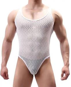 Camiseta Wretling para hombre de alta calidad, camisetas frescas transparentes sexis para mono de lucha libre, malla de una pieza - Product Image 1