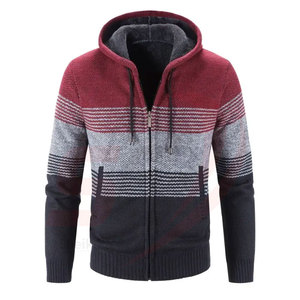 Pull d'hiver à fermeture éclair pour hommes, sweats à capuche Streetwear imprimés avec impression numérique, vêtements en gros teints en plaine - Product Image 1