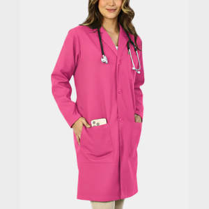 Nouveaux uniformes médicaux personnalisés 2026 pour médecins et infirmières, blouses de laboratoire roses, vente en gros d'usine - Product Image 3