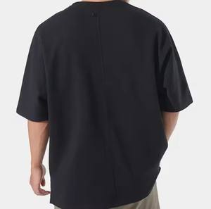 Camiseta de Punto para Hombre, Manga Corta, 100% Algodón, Colores Sólidos, con Letras, de Alta Calidad, Secado Rápido, Suave, Elegante y Ecológica - Product Image 5