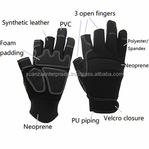 Gants de sécurité résistants aux coupures et à la paume renforcée avec logo personnalisé Gants de mécanique anti-coupure pour la construction en polyester et en cuir synthétique - Product Image 6