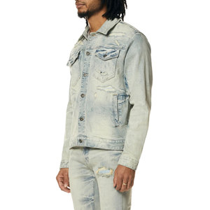 High Street Fashion Look Hombres Jeans Chaqueta y pantalones conjunto Diseño sólido Bordado Hombres Jeans Chaqueta y pantalones conjunto - Product Image 5