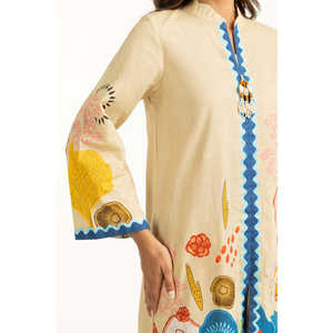 Conjunto Coordinado Estampado Bohemian Cross Slub IPST-55035 de 2 Piezas para Primavera/Verano, Talla XS, con Mangas Tres Cuartos - Product Image 2