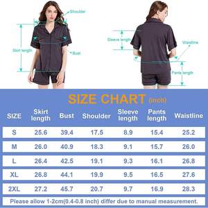 Pigiama grigio in due pezzi da donna classico abbigliamento da notte corto morbido con chiusura elastica in vita abbottonata traspirante ODM per notte - Product Image 4
