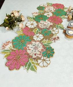 Camino de mesa bordado con cuentas hecho a mano indio para boda, decoración de fiesta de año nuevo de Navidad al mejor precio - Product Image 1