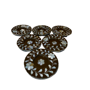 Ensemble de dessous-de-verre en incrustation de nacre Golden Crescent Custom Classic avec un style en nacre pour la décoration festive de la maison - Product Image 2