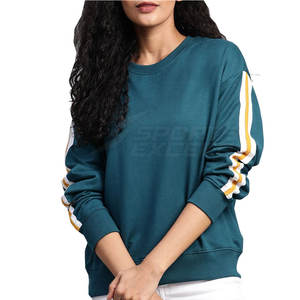 Sudaderas cómodas de tela de Invierno para mujer, Jersey 100% de algodón puro con cuello redondo, sudaderas de algodón para mujer - Product Image 1