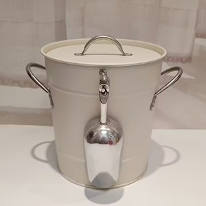Elegant Stainless Steel <b>Ice</b> <b>Bucket</b> <b>with</b> <b>Lid</b> Scoop Holder Dual Handles Durable Insulated Design Perfect for Home Bar Parties - Product Image 1
