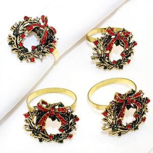 Vintage Metal Christmas <b>Wreath</b> Napkin <b>Ring</b> for Holiday Party Dinner Table Decorate - Product Image 3