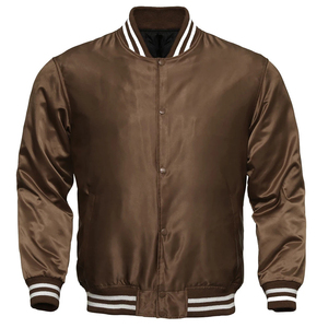 Alta calidad nueva venta completa moda Color sólido fiesta desgaste puerta invierno cálido personalizar Logo Varsity chaquetas para hombres - Product Image 5