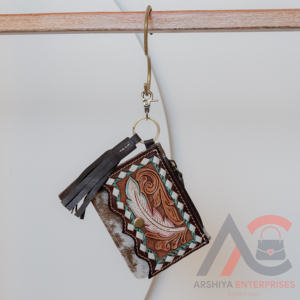 Western cuir de vachette fourrure porte-monnaie élégant pochette portefeuille sac à main en cuir repoussé Style occidental unisexe pochette porte-monnaie - Product Image 3