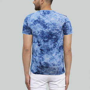 Metro-Camiseta de gimnasio para hombre, camisa de fitness de gran tamaño con logo personalizado, lisa, cuello redondo, algodón y poliéster anudado teñido, venta al por mayor - Product Image 2