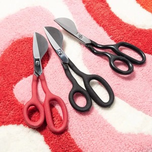 Tijeras de Peluquería para Alfombras de 7 Pulgadas, Rojas o Negras, Tipo Pico de Pato, de Acero Inoxidable, con Hoja Recta, para Suministros de Costura - Product Image 2