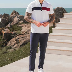 Style Hip Hop le plus à la mode hommes tenue d'été ensemble grande taille décontracté survêtement tricoté avec imprimé t-shirt et pantalon - Product Image 1