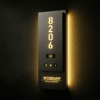 Plaque de Numéro de Maison LED Latérale Personnalisée en Métal Noir, Boîte à Lumière Étanche pour Extérieur, Panneau d'Adresse pour Appartement et Villa