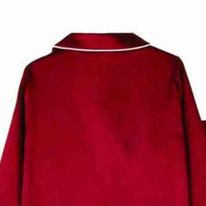 Ensemble de vêtements de nuit en satin élégant pour femmes avec broderie personnalisée et logo frontal pour un style classique et luxueux à la maison - Product Image 6