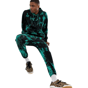 Diseño personalizado lujo 100% algodón Tie Dye entrenamiento atlético Joggers traje XL tamaño en blanco patrón hombres chándal - Product Image 2