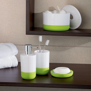 Portasapone Spirella 'Moji' in polistirolo e silicone verde, 11 x 2 cm - Product Image 2