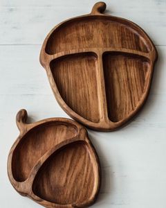 ถาดไม้สำหรับเสิร์ฟผลไม้ขนมขนมขนมถาดชาจานใส่ง่ายด้ามจับอุปกรณ์ครัวในบ้าน - Product Image 3