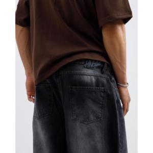 กางเกงยีนส์ทรงวินเทจ ขาบาน ทรงหลวม เอวสูง สไตล์สตรีทแวร์ ผ้าเดนิม แต่งคริสตัลสีเข้ม สำหรับฤดูหนาว - Product Image 6