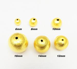 Cuentas Redondas de Cobre Chapadas en Oro de 18K para la Fabricación de Joyas, de 4mm a 30mm, Pirámide y Preciosas, Int'l BF095 - Product Image 2