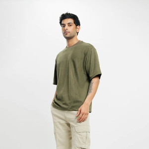 Fabricante de camisas de talla grande para hombre 220gsm camiseta de peso pesado 100% grueso personalizado gota hombro algodón liso camiseta de gran tamaño - Product Image 2