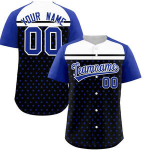 Vente en gros de maillots de baseball de couleur unie vierges avec logo imprimé à chaud par sublimation nom maille maillot de baseball respirant à col en V - Product Image 2