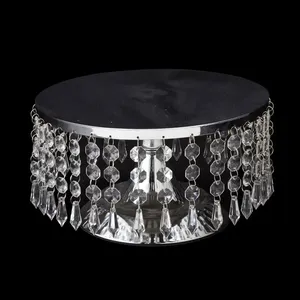 Présentoir à gâteau en cristal plaqué or Nouveau style de qualité supérieure Présentoir à gâteau élégant pour les fêtes d'hôtel Table Top Servant Utilisation - Product Image 2