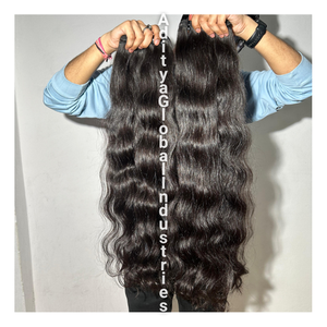 Extensiones de cabello humano Remy sin procesar con ondas naturales de la India virgen 100%, cutícula alineada, proveedor mayorista - Product Image 1