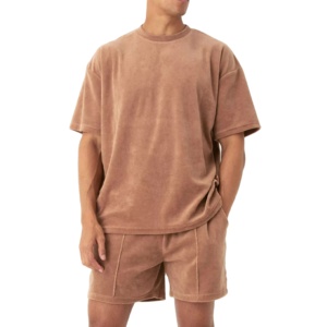 Nuevo Conjunto de Ropa de Alta Gama a la Moda, Camiseta Holgada 100% Algodón y Pantalones Cortos Transpirables para Hombre, para Gimnasio y Verano - Product Image 1