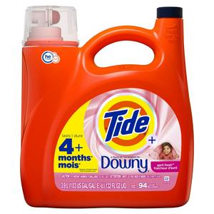 Tide Plus une touche de détergent à lessive liquide Downy, parfum frais d'avril, 132 floz, 94 charges - Product Image 4